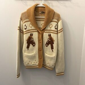 Vintage Women’s Miller Outerwear Horse Motif Cardigan 1970’s Size Small